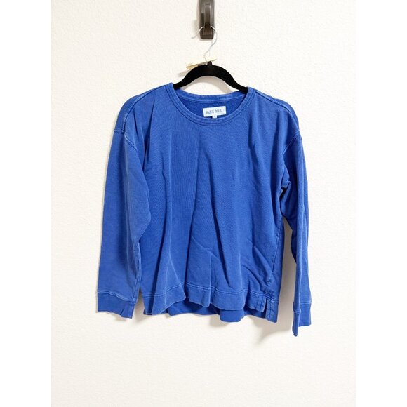 Alex Mill Frankie Sweatshirt Long Sleeve Crew Neck French Terry Cobalt Small - Picture 3 of 8